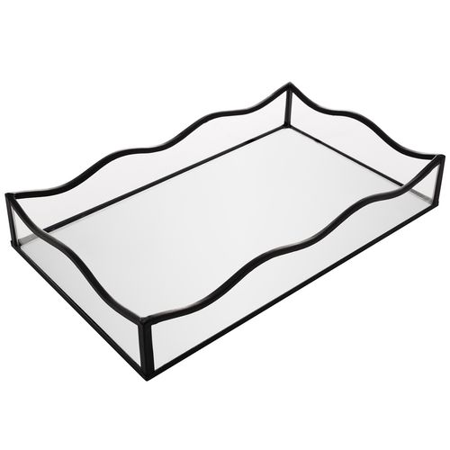 Bandeja Espelhada Ocean 15x25cm em Metal Lyor