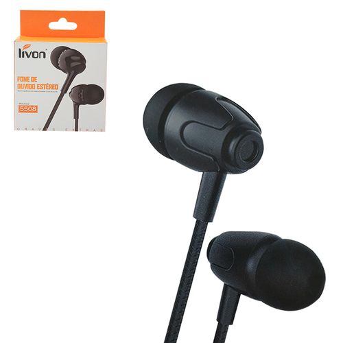 Fone de Ouvido Estéreo C/ Microfone em Plástico Livon