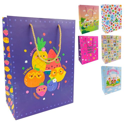 Sacola P/ Presente Infantil 24x31cm em Papel Tokyo Design