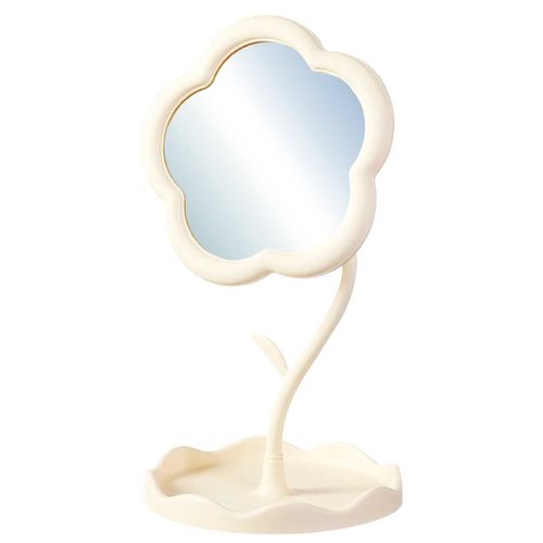 Espelho de Mesa Floral 16,5x29cm em Plástico Fu Xing