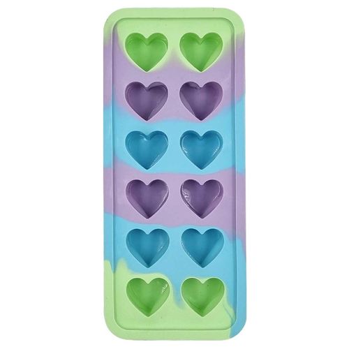 Forma de Gelo Color Coração 23,5x9,3cm em Silicone Fu Xing
