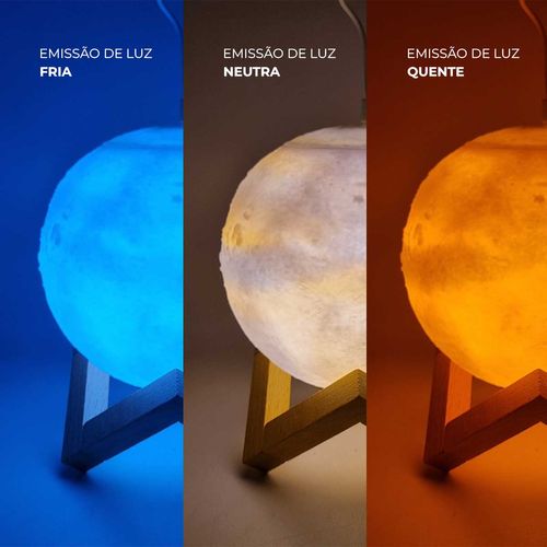 Luminária Lua C/ Umidificador 13cm em Plástico Fu Xing