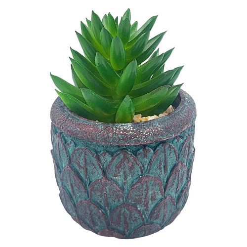 Vaso C/ Planta Artificial 8x13cm em Cimento Fu Xing