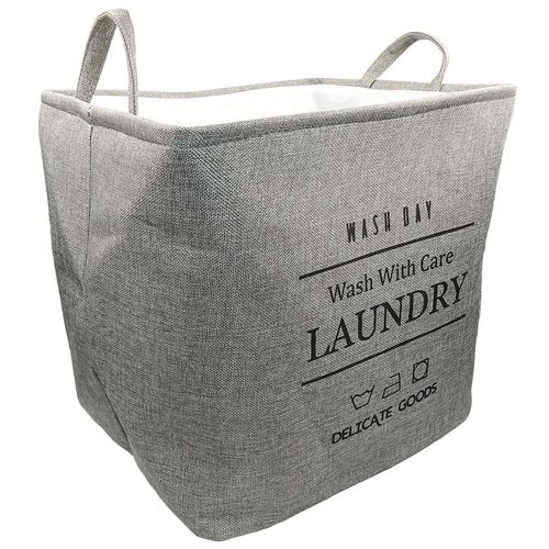 Cesto P/ Roupa Quadrado 40x33cm em Poliéster Milk