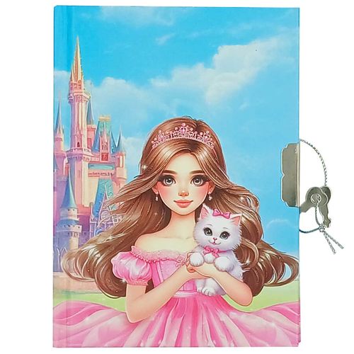 Diário Princesas C/ Cadeado 11x15cm em Papel Sanxia
