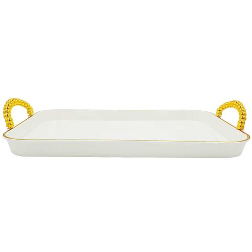 Bandeja Retangular C/ Alça 26x37,5cm em Plástico FWB