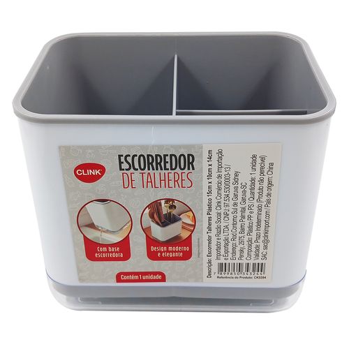 Escorredor de Talheres 15x14cm em Plástico Clink