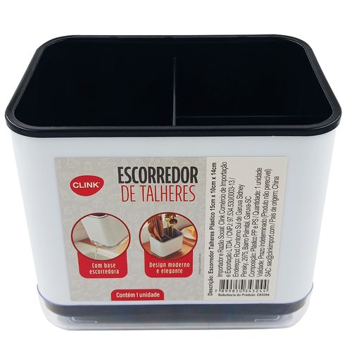 Escorredor de Talheres 15x14cm em Plástico Clink