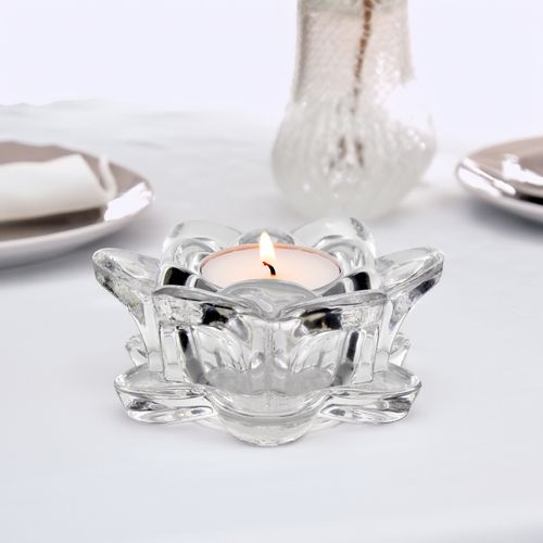 Porta Vela Flor Decorativo 8,5cm em Vidro Youbai