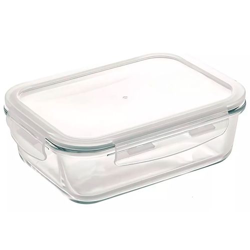 Pote Hermético Retangular 370ml em Vidro Kehome