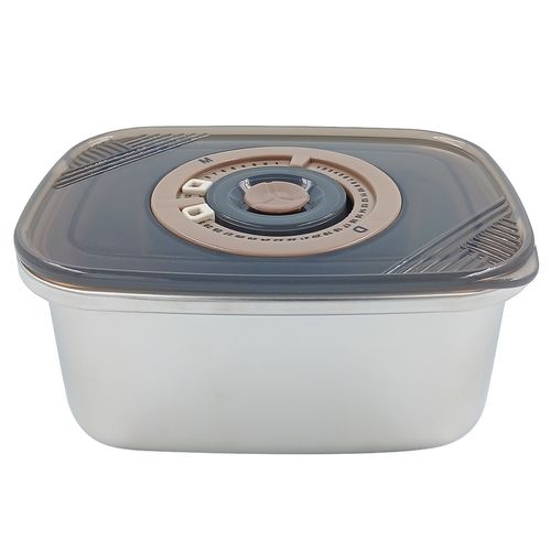 Pote Hermético Retangular 1000ml em Aço Inox Imporiente