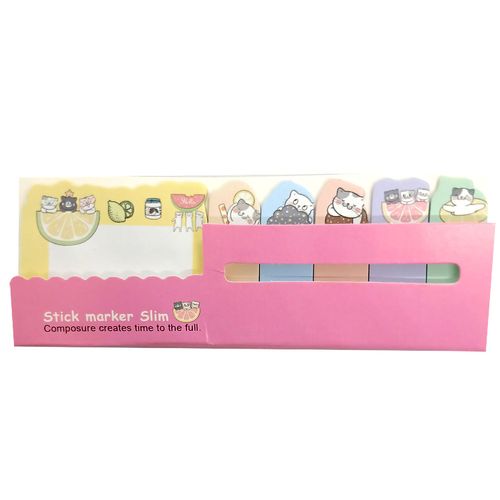 Bloco de Anotação Autoadesivo Gato 14x5,5cm em Papel Livon