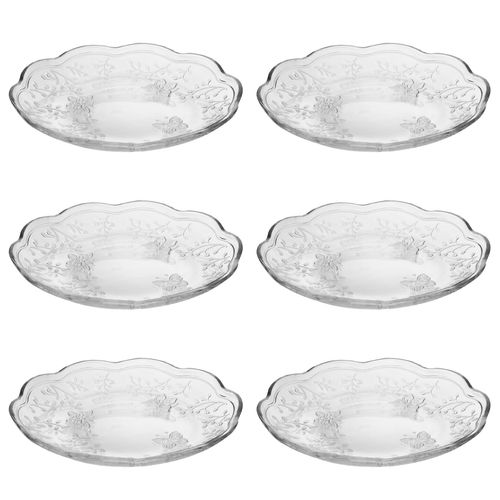 Jogo De Pratos P/ Sobremesa New Butterfly 6 Peças 20cm em Cristal Lyor