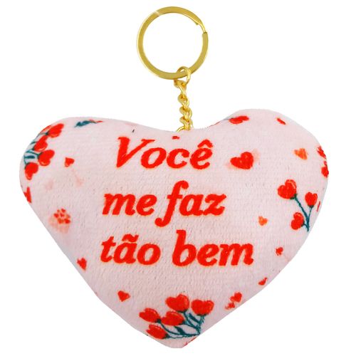 Chaveiro Coração Amor 10cm em Poliéster FWB
