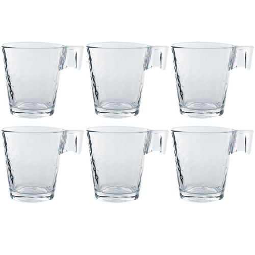 Jogo de Xícaras Napoli 6 Peças 80ml em Vidro Wincy