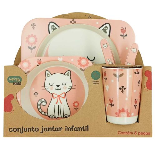 Jogo de Jantar Infantil 5 Peças em Bambu FWB