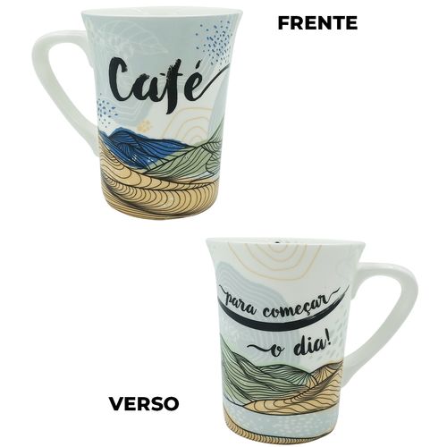 Caneca Café P/ Começar 340ml em Porcelana Dolce Home