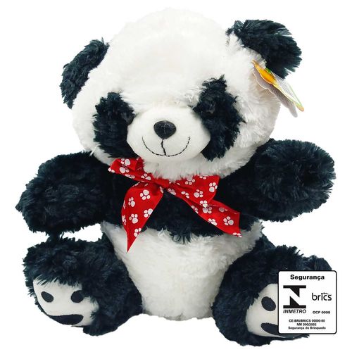Urso Panda de Pelúcia 33cm em Poliéster Fizzy