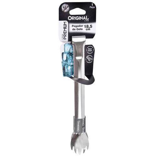 Pegador de Gelo Premium 18,5cm em Aço Inox Orginal Line