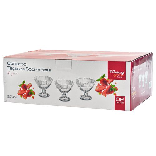 Jogo De Taças P/Sobremesa 6 Peças 270ml em Vidro Wincy