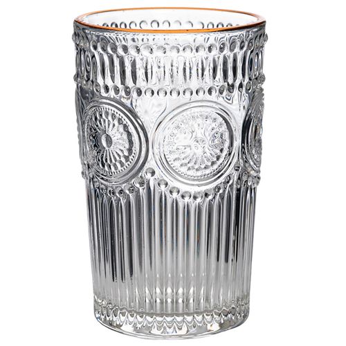 Jogo de Copos Mondoro Fio de Ouro 6 Peças 400ml em Vidro Wincy