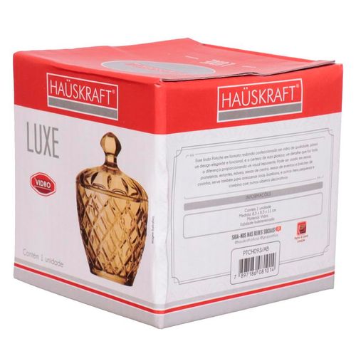 Potiche Luxe 8,5x8,5x11cm em Vidro Hauskraft