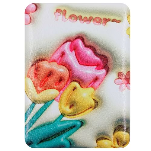 Espelho De Bolso Flores 8,5x6cm em Plástico Wincy