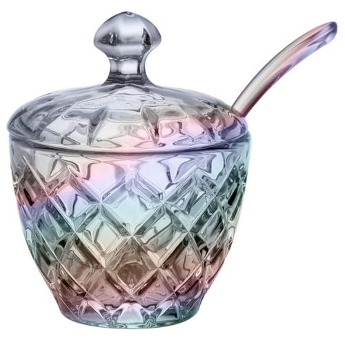 Açucareiro Encanto C/ Colher 200ml Em Vidro Hauskraft