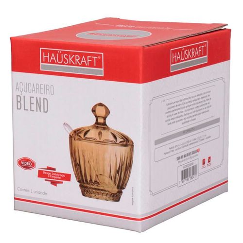 Açucareiro Blend C/ Colher 200ml Em Vidro Hauskraft