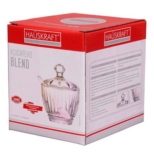 Açucareiro Blend C/ Colher 200ml Em Vidro Hauskraft