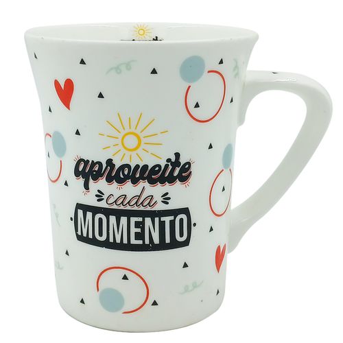Caneca Aproveite Cada Momento 340ml em Porcelana Dolce Home