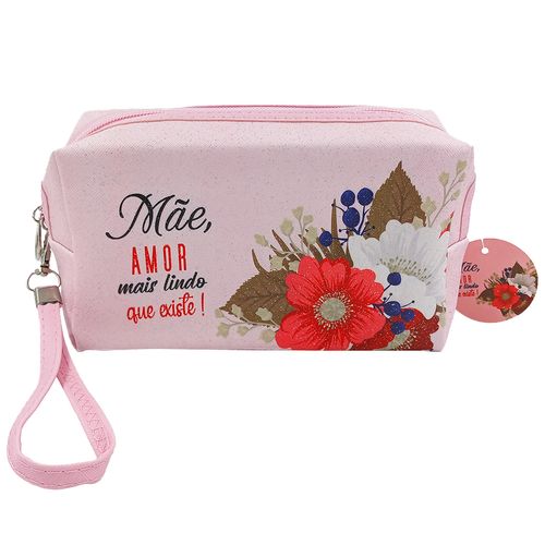 Nécessaire Mãe Floral C/ Alça 17,5x9,5cm em PVC Interponte