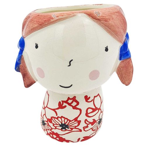 Vaso Cahepot Menina 11x13cm em Porcelana Brascontinental