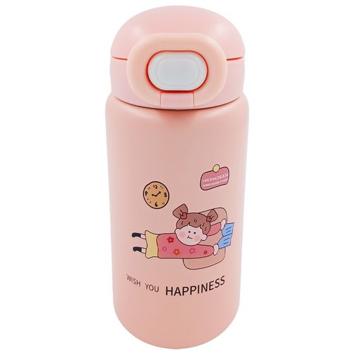 Garrafa Térmica Infantil C/ Alça 500ml em Aço Inox Amigold