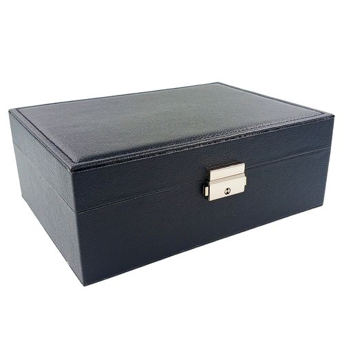 Porta Jóias Retangular C/ Chave 23x17cm em Tecido FWB