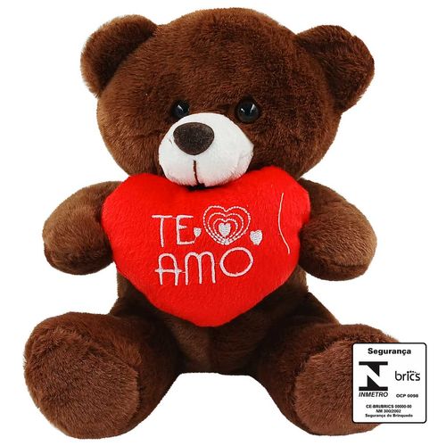 Urso de Pelúcia Amor 18cm em Poliéster Fizzy