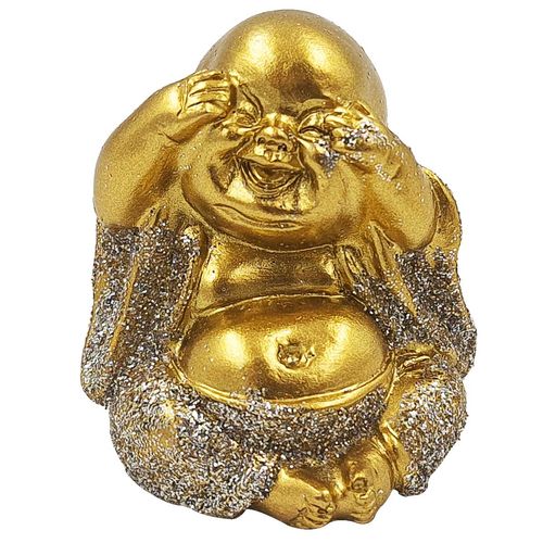 Trio Buda Decorativo 4,5x4cm em Resina Brascontinental