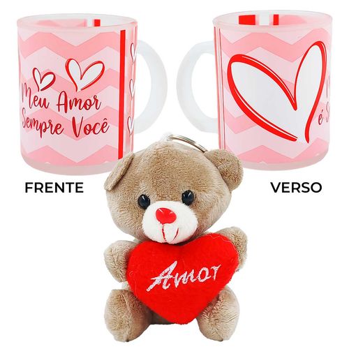 Kit Caneca Namorados 2 Peças em Vidro Fizzy