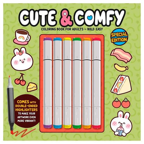 Livro P/ Colorir Cute & Comfy C/ Caneta 23cm em Papel Editora Online