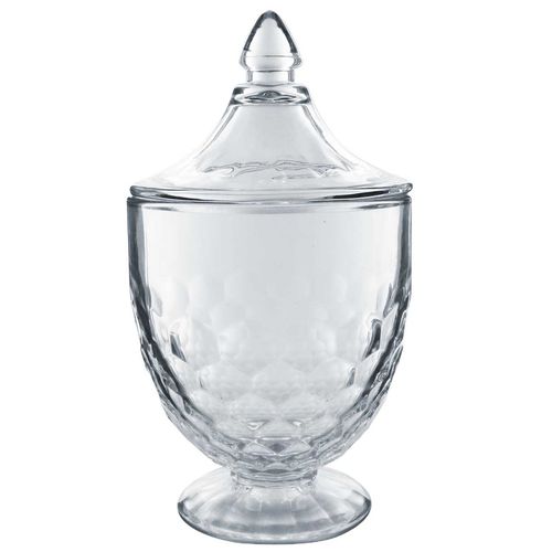 Bomboniere C/ Pé 20x11cm em Vidro Tecnoserv