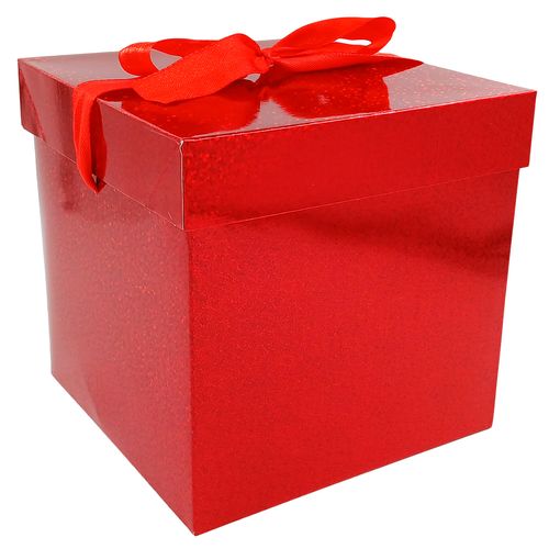 Caixa P/ Presente Brilhante 10x10cm em Papel Amigold