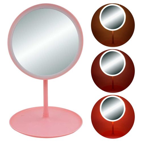 Espelho de Mesa C/ LED 28x18,5cm em Plástico Fu Xing