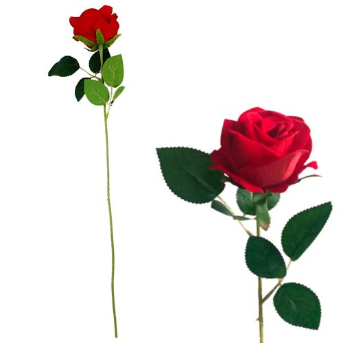 Haste Rosa Artificial 51cm em Plástico Bella Garden