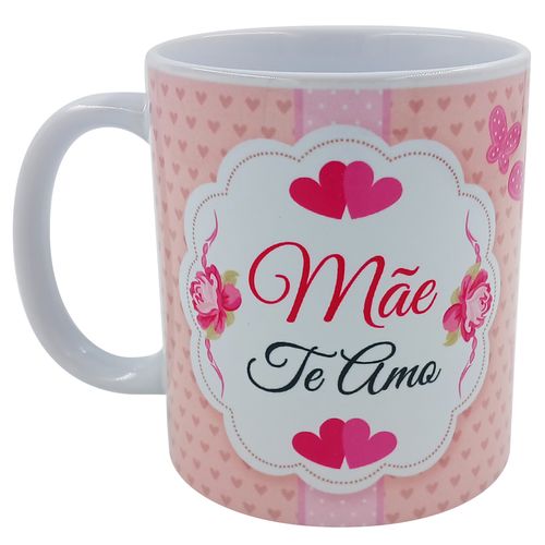 Caneca Mãe Te Amo 300ml em Cerâmica Sude