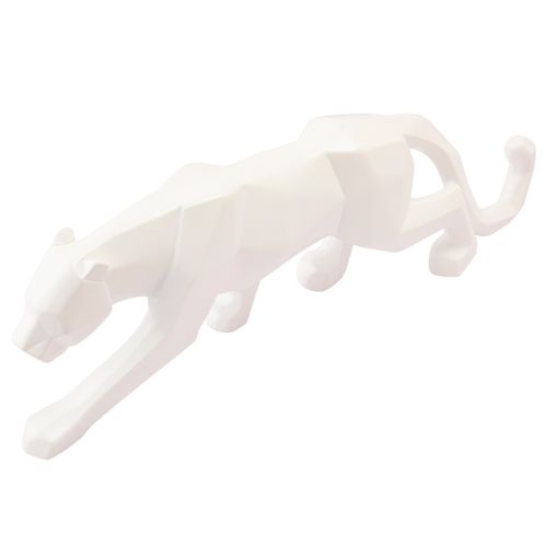 Onça Geométrica Decorativa 24,5x8cm em Resina Clink
