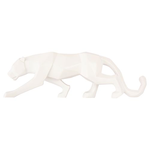 Onça Geométrica Decorativa 24,5x8cm em Resina Clink