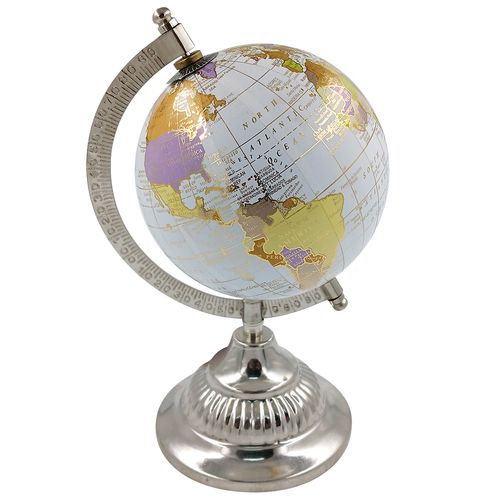 Globo Terrestre Decorativo 12x21cm em Plástico Mai Home