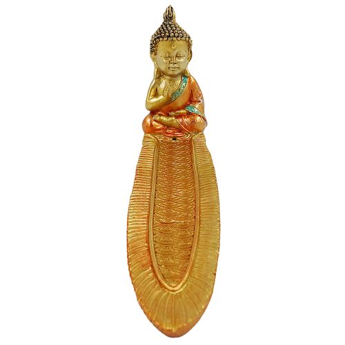 Porta Incenso Buda Decorativo 20,5x7cm em Resina Youbai