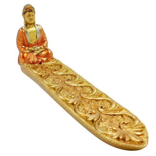 Porta Incenso Buda Decorativo 20,5x7cm em Resina Youbai