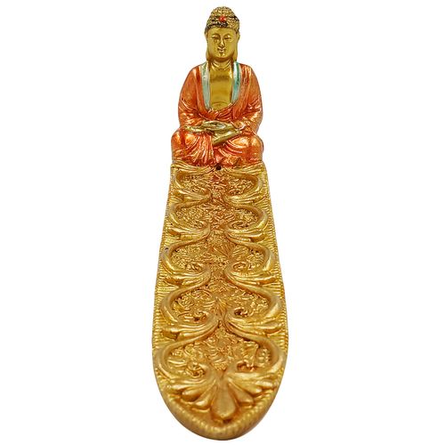 Porta Incenso Buda Decorativo 20,5x7cm em Resina Youbai